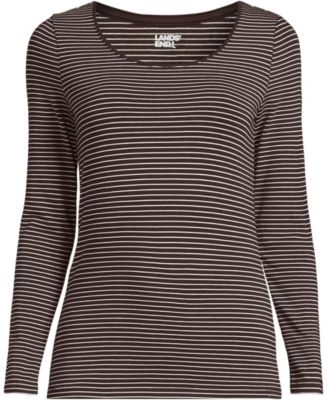 Women's Lightweight Jersey Skimming Long Sleeve Scoop Neck T-shirt