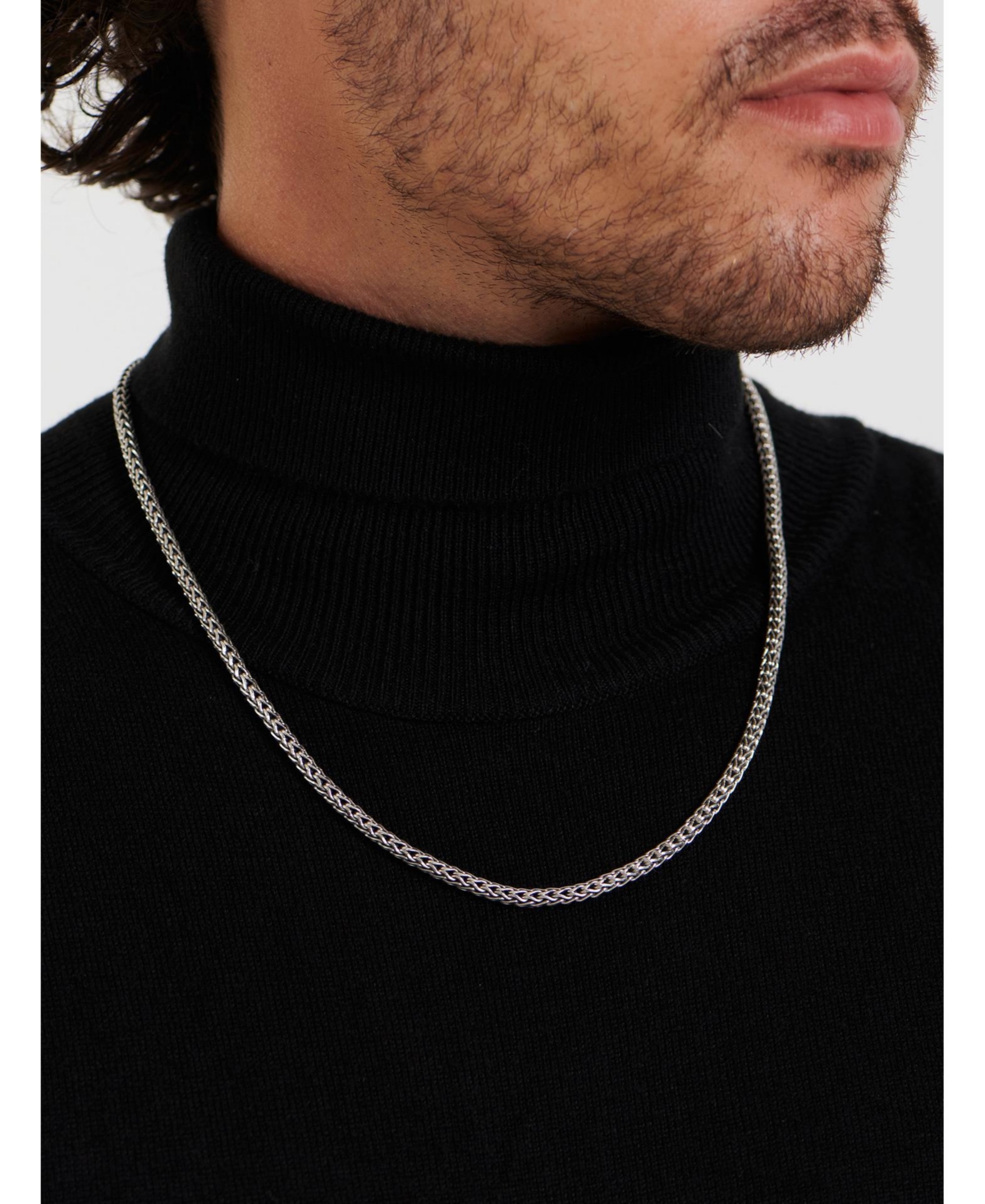 Devata Dragon Bone Round 4mm Chain Necklace in Sterling Silver