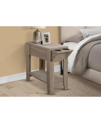 Accent Table, Side, End, Storage, Lamp, Living Room, Bedroom, Dark Taupe Laminate, Transitional