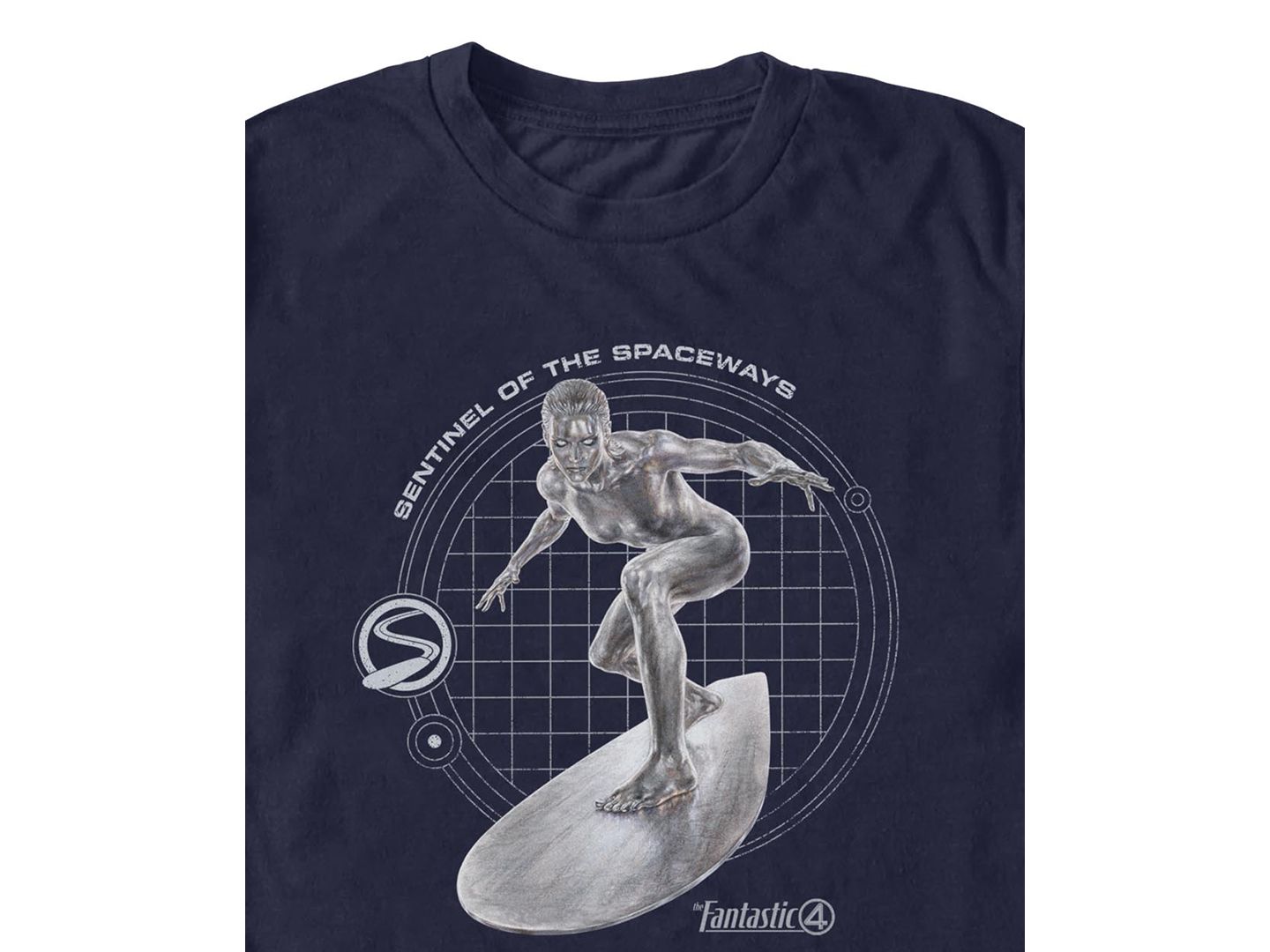 Мужская футболка Fifth Sun Fantastic 4 First Steps Silver Surfer, цвет: Тёмно-синий — фото 3