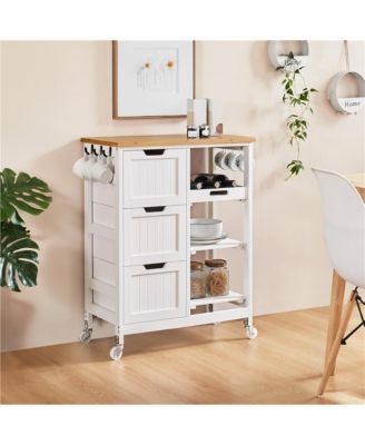 33" Rolling Kitchen Storage Serving Cart