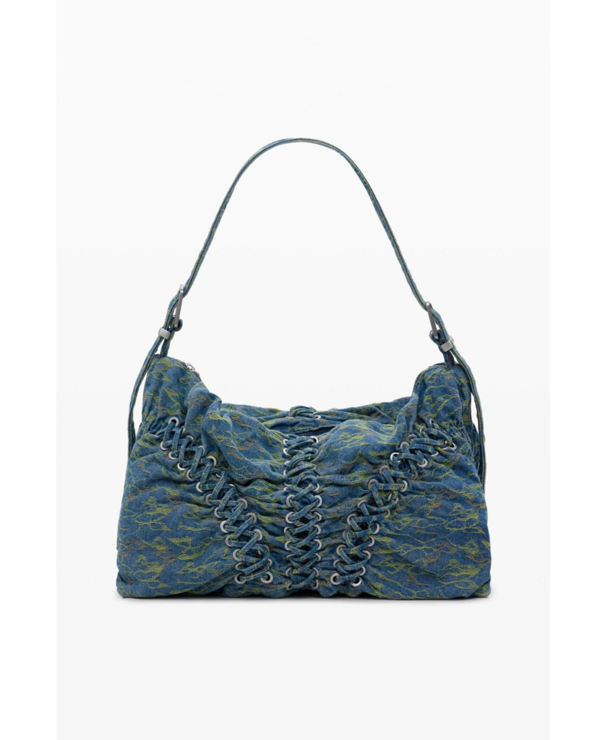 Desigual Women's Large Braided Denim Bag In Blue