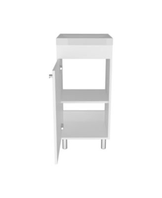 Valdez Bathroom Vanity, 1 Door, 4 Legs, 2 Shelves, White