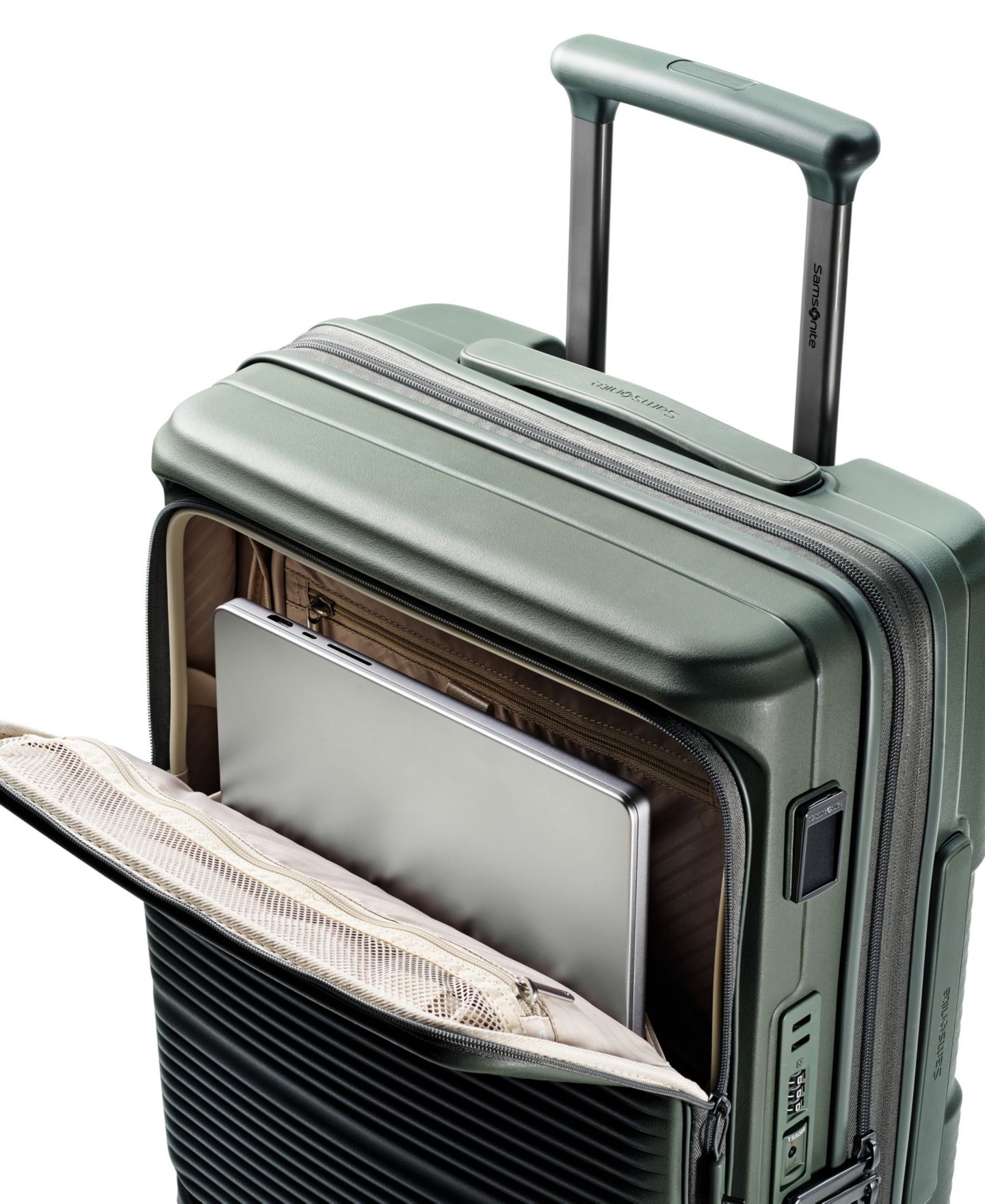 Чемодан Samsonite Paralux Global 22" Hardside Carry-On Spinner Luggage, цвет: Оливковый — фото 7