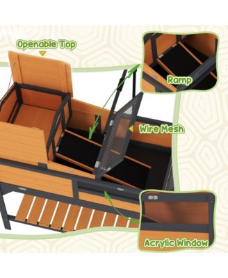 Tortoise Habitat with Adjustable Lamp Holder, Storage Shelf,