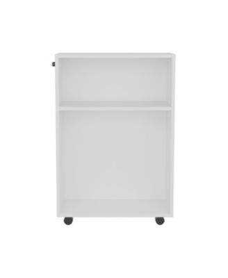 Saltillo Storage Cart, 2 Shelves, 4 Wheels, White