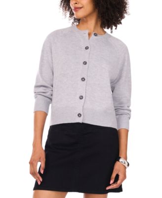 Women's Cozy Crewneck Raglan-Sleeve Cardigan Sweater
