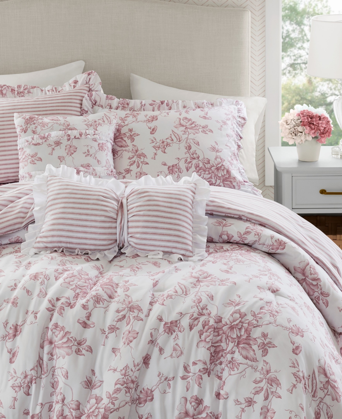 Madison Park Essentials Adele Reversible 4-pc. Comforter Set, Twin/twin Xl In Pink