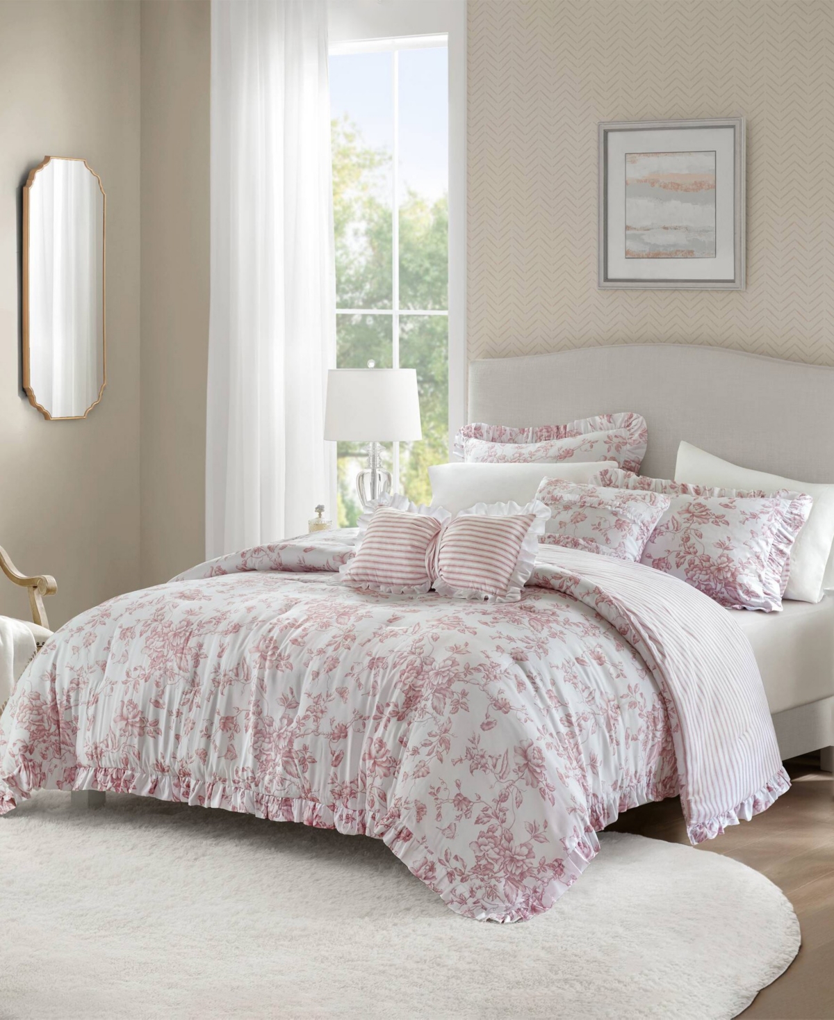 Madison Park Essentials Adele Reversible 5-pc. Comforter Set, Full/queen In Pink