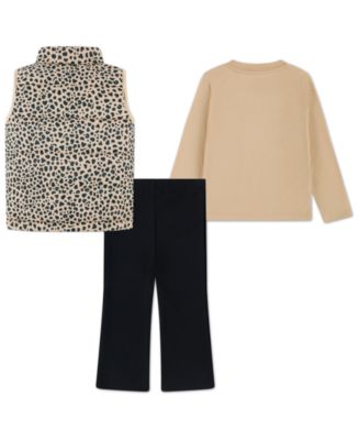 Girls' 2T-6X Wild Warmth T-Shirt, Vest and Pants, 3-Piece Set