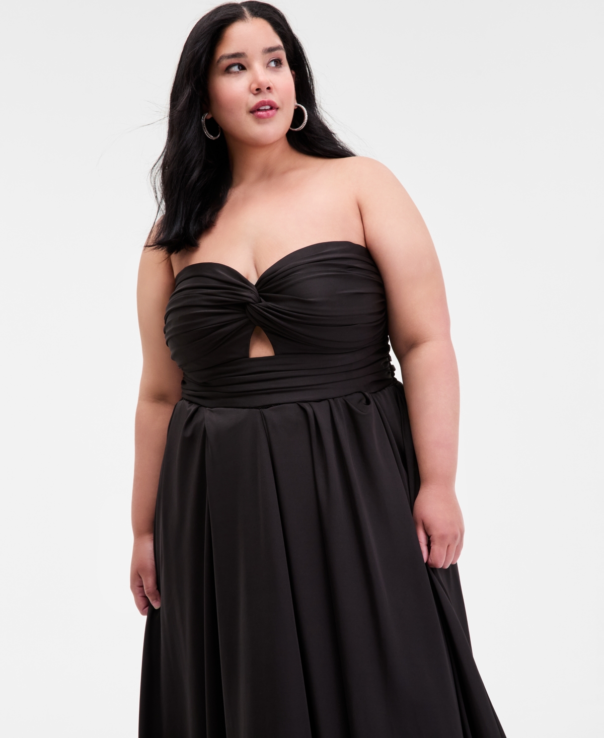 City Studios Trendy Plus Gathered Sweetheart Gown
