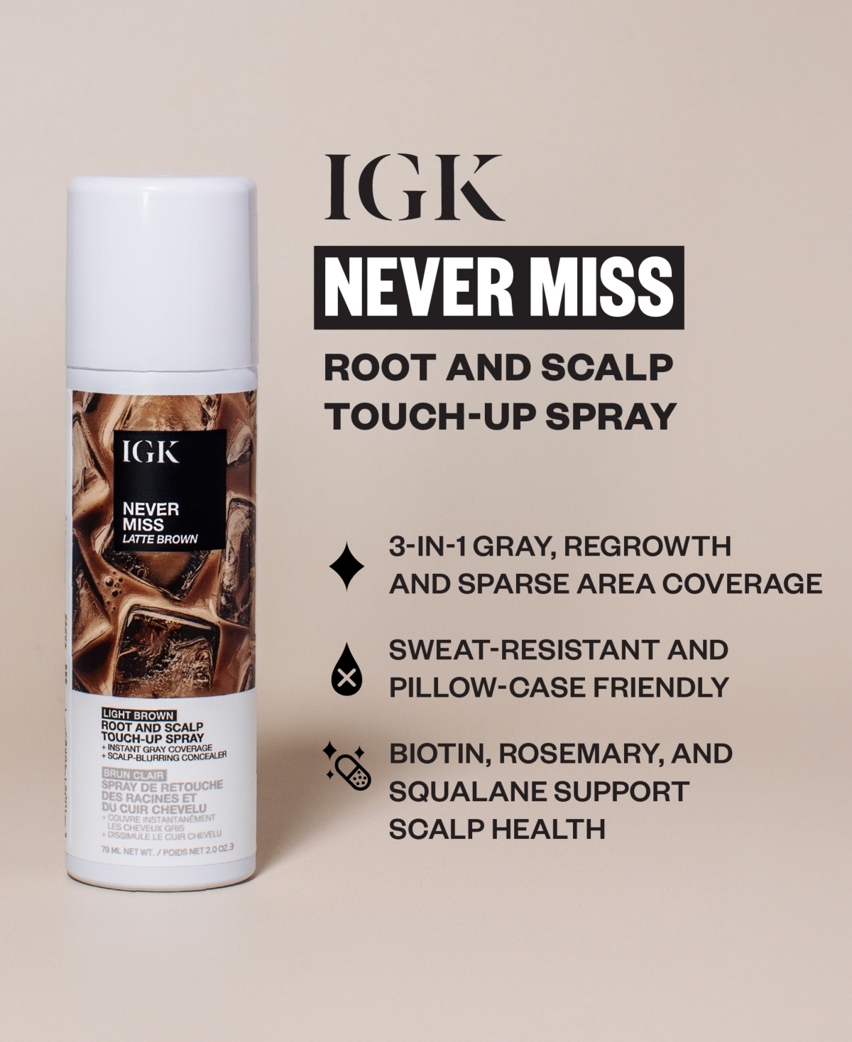 Igk Hair Never Miss Root And Scalp Royal Auburn Touch-up Spray In Brown