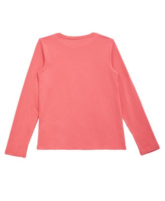 Girls' 7-16 Long Sleeve Round Neck T-Shirt