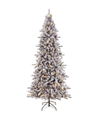 Puleo International - 6.5 ft. Pre-Lit Flocked &iquest;Birmingham Fir Artificial Christmas Tree with 350 UL-Listed Lights