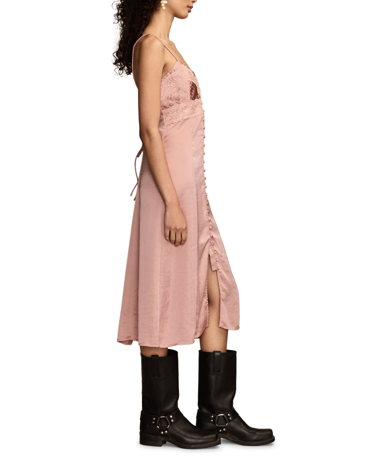 Lucky Brand Women's Lace Up Sleeveless Midi Dress In Blue