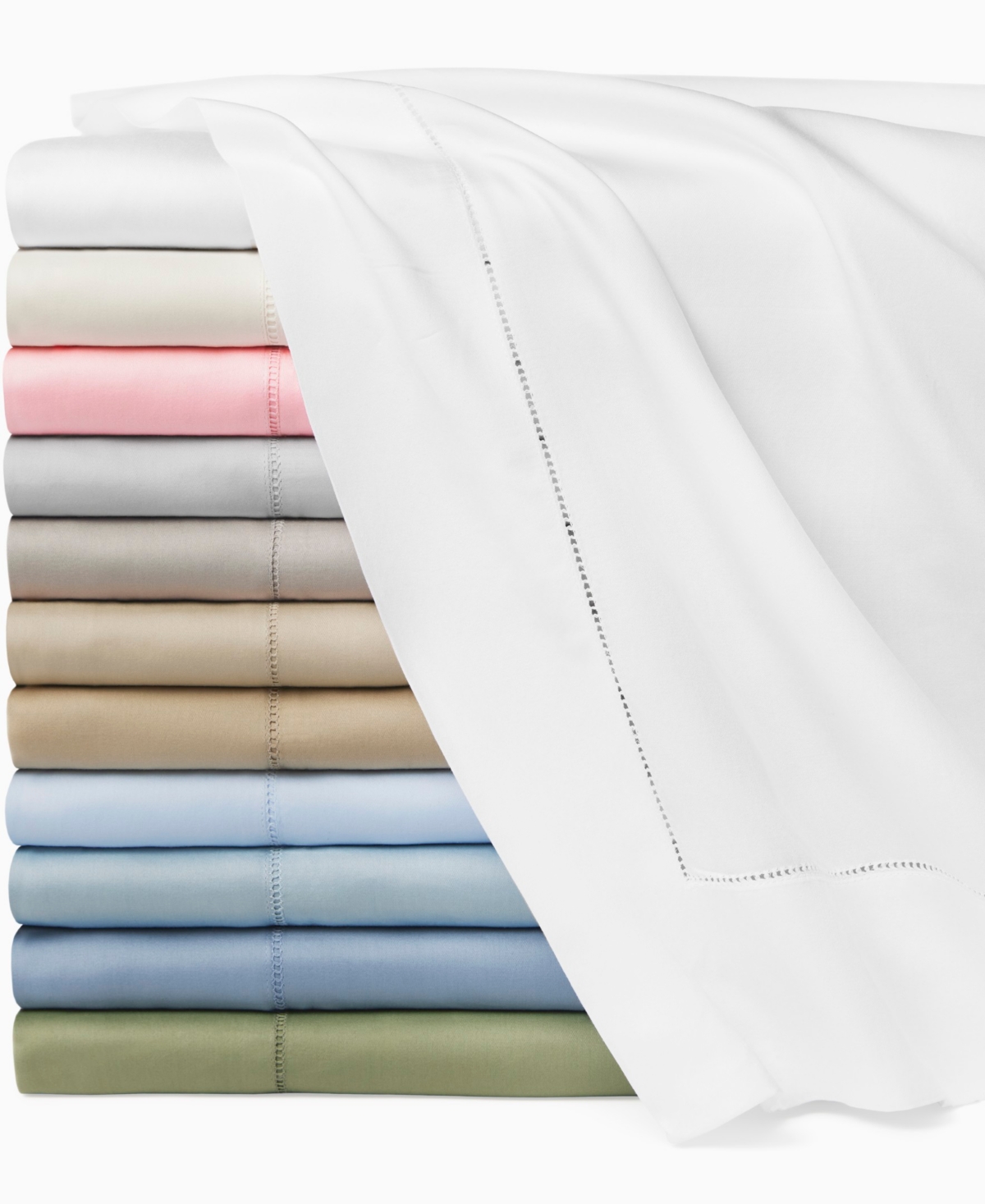 Sferra Fiona Cotton Fitted Sheet, Full In White