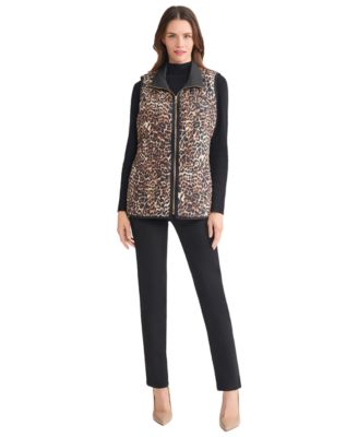 Women's Zip-Front Quilted Vest Jacket
