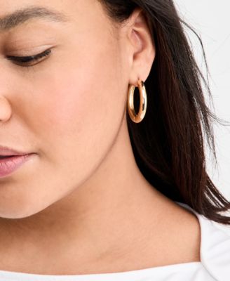 Medium Gold-Tone Hoop Earrings, Macy's Exclusive
