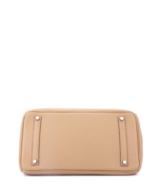 Pre-Owned Hermes Birkin 35 Handbag Light Togo with Palladium Hardware