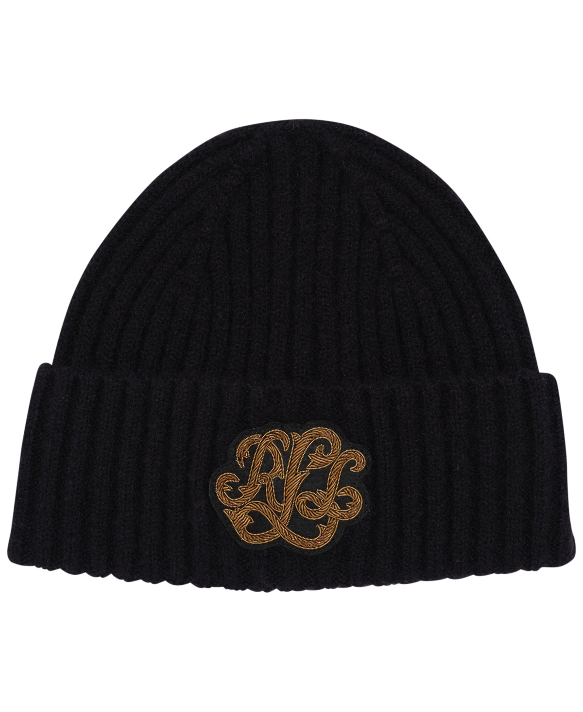 Ralph Lauren Buillion Logo Gifting Beanie Hat In Black