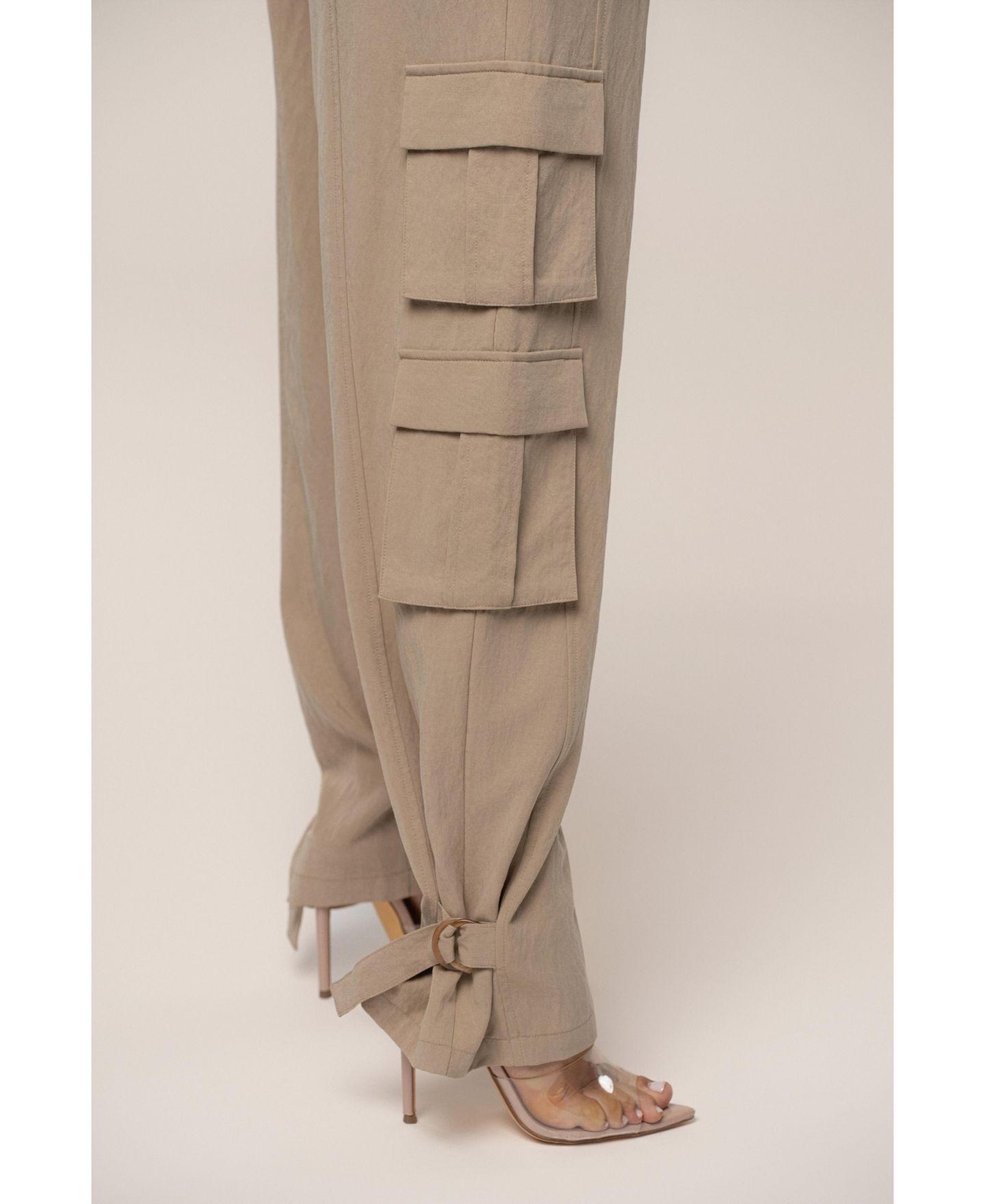 Женские брюки JLUXLABEL Boundless Belted Cargo, цвет: Бежевый — фото 3