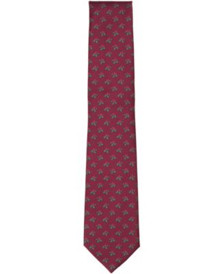 Men's Christmas Holly Printed Tie, Macy's Exclusive