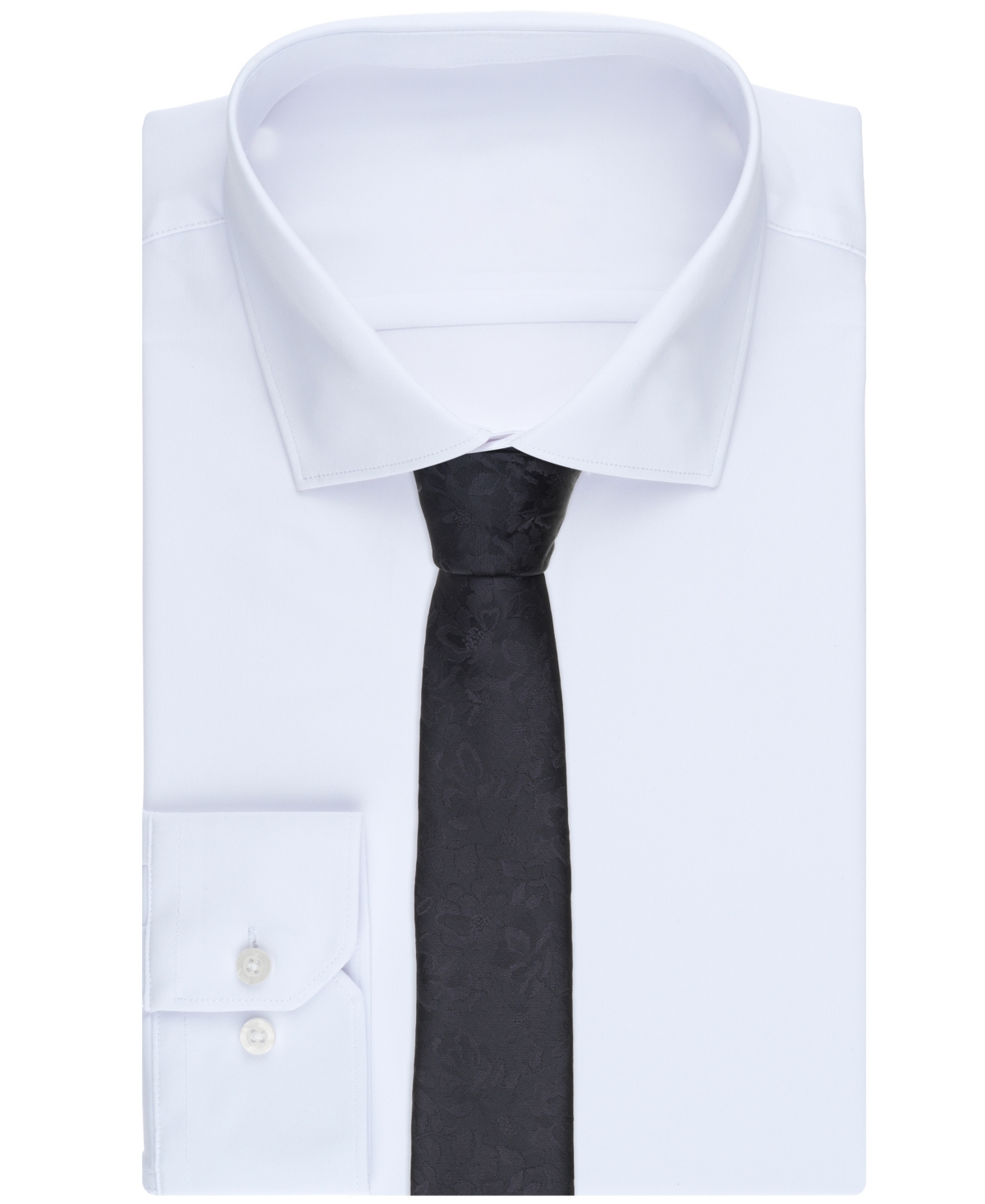Bar Iii Men's Lavon Floral Solid Tie, Macy's Exclusive In Black