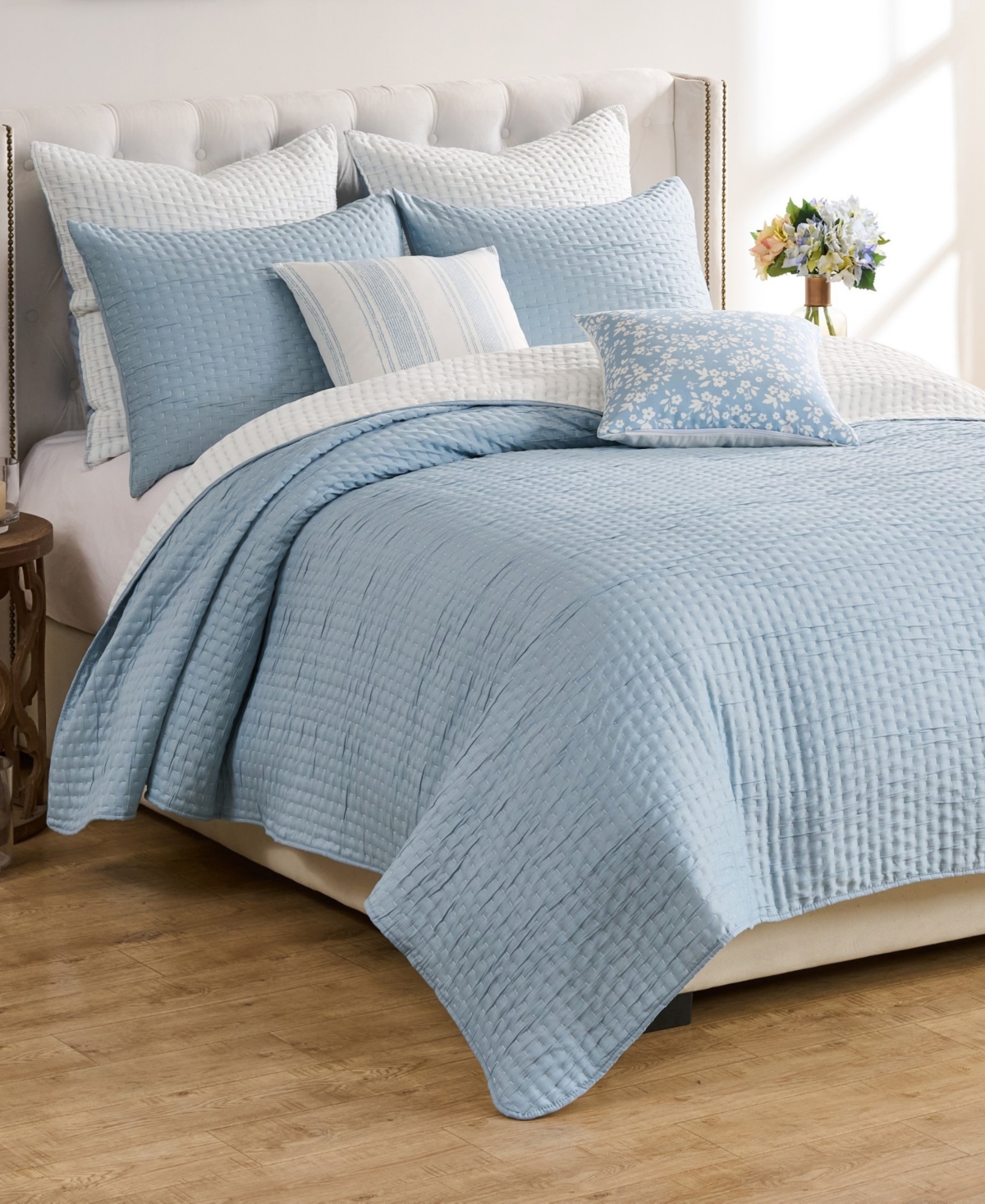 Greenland Home Fashions Homestead Modern Artisan 3-pc. Quilt Set, Full/queen In Blue