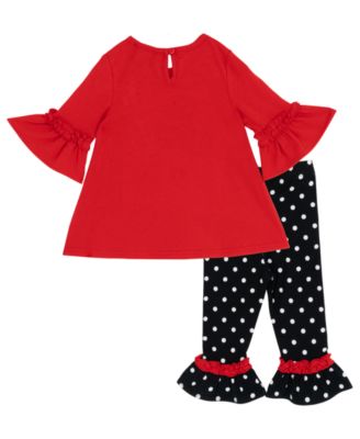 Baby Girls' Snowman Applique Top and Polka Dots Leggings, 2-Piece Set