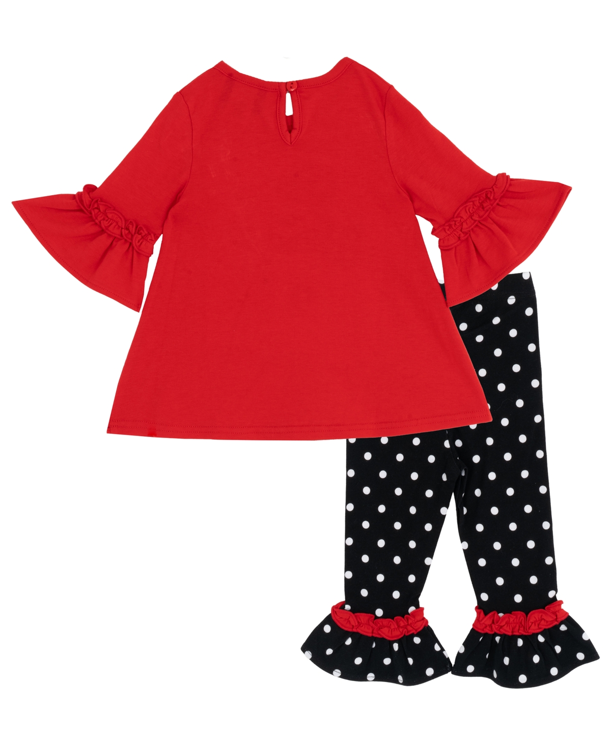 Rare Editions Baby Girls 2-piece Snowman Applique Top And Polka Dots Leggings Set In Red