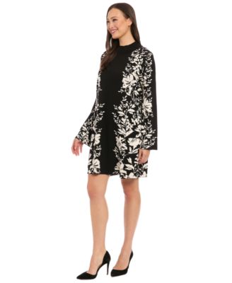 Women's Flared Sleeve Mock Neck Dress