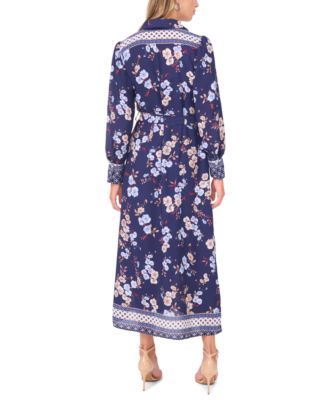 Women's Tie-Waist Long Sleeve Shirtdress