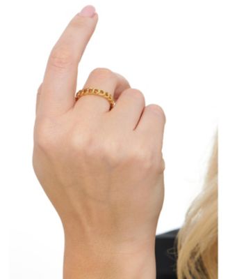 Curb Link Ring in Gold Plated Sterling Silver, Size