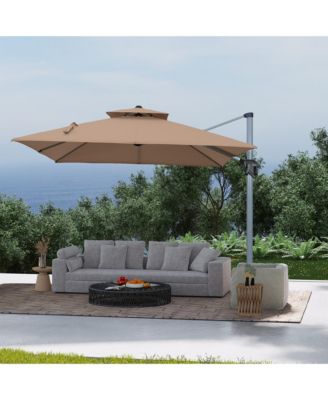 11 FT Square Double Top Patio Cantilever Umbrella
