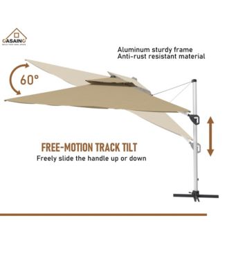 11 FT Square Double Top Patio Umbrella