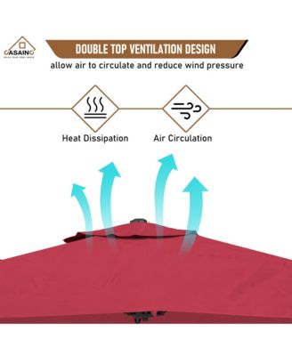 10 FT Square Cantilever Patio Umbrella with Base, Navy Blue