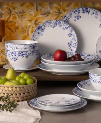 Bloomington Road Blue 30-Piece Dinnerware Set, Service for 6
