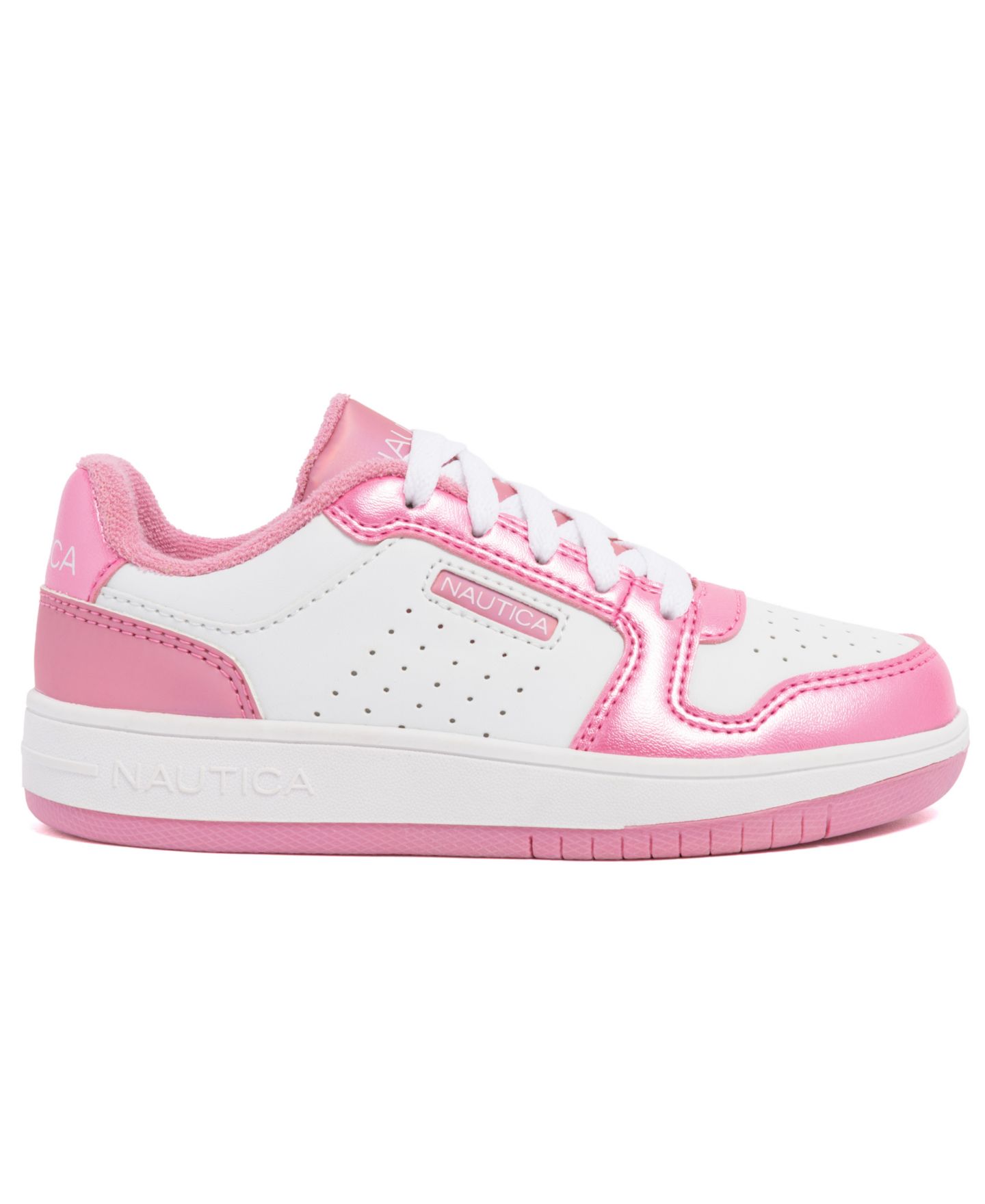 Кроссовки Nautica Salgado Casual Lace-Up Sneakers для девочек, цвет: Белый / Розовый металлик — фото 2