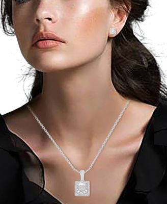 2-Pc.Diamond Pendant and Earrings Set (1/5 ct. t.w.) in Sterling Silver