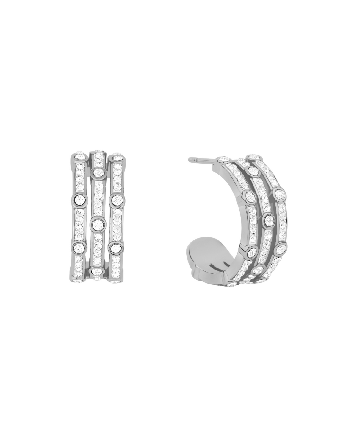 And Now This Crystal Stones Hoop Earrings In Metallic