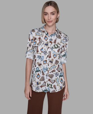 Women's Paris Print Top