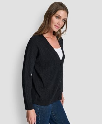 Women's V-Neck Boxy Cardigan Sweater