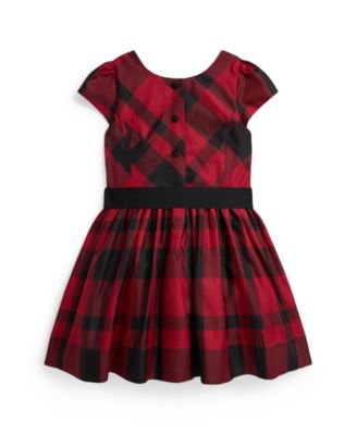 Girls' 2T-6X Plaid Short-Sleeve Dress