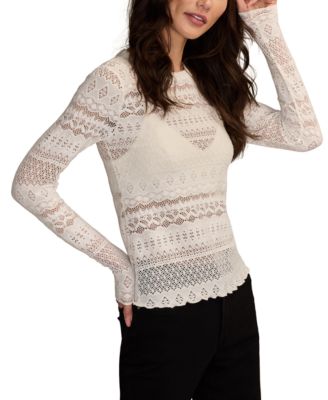Women's Lace Detail Long Sleeve Top