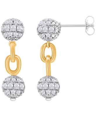 Macy's - Diamond Drop Earrings (1 ct. t.w.) in 14K Yellow Gold