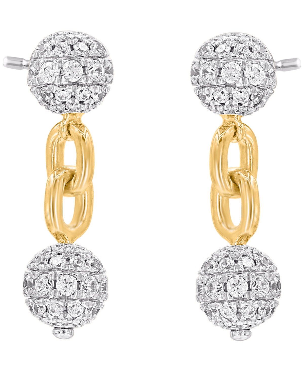 Macy's Diamond Drop Earrings (1 Ct. T.w.) In 14k Yellow Gold In Gold