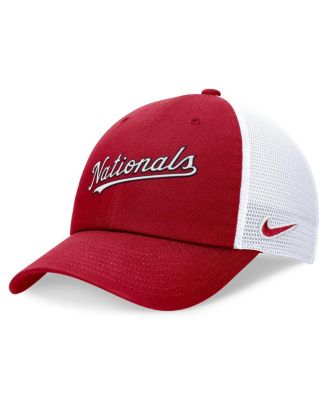 Nike - Men's Red Washington Nationals Wordmark Adjustable Trucker Hat