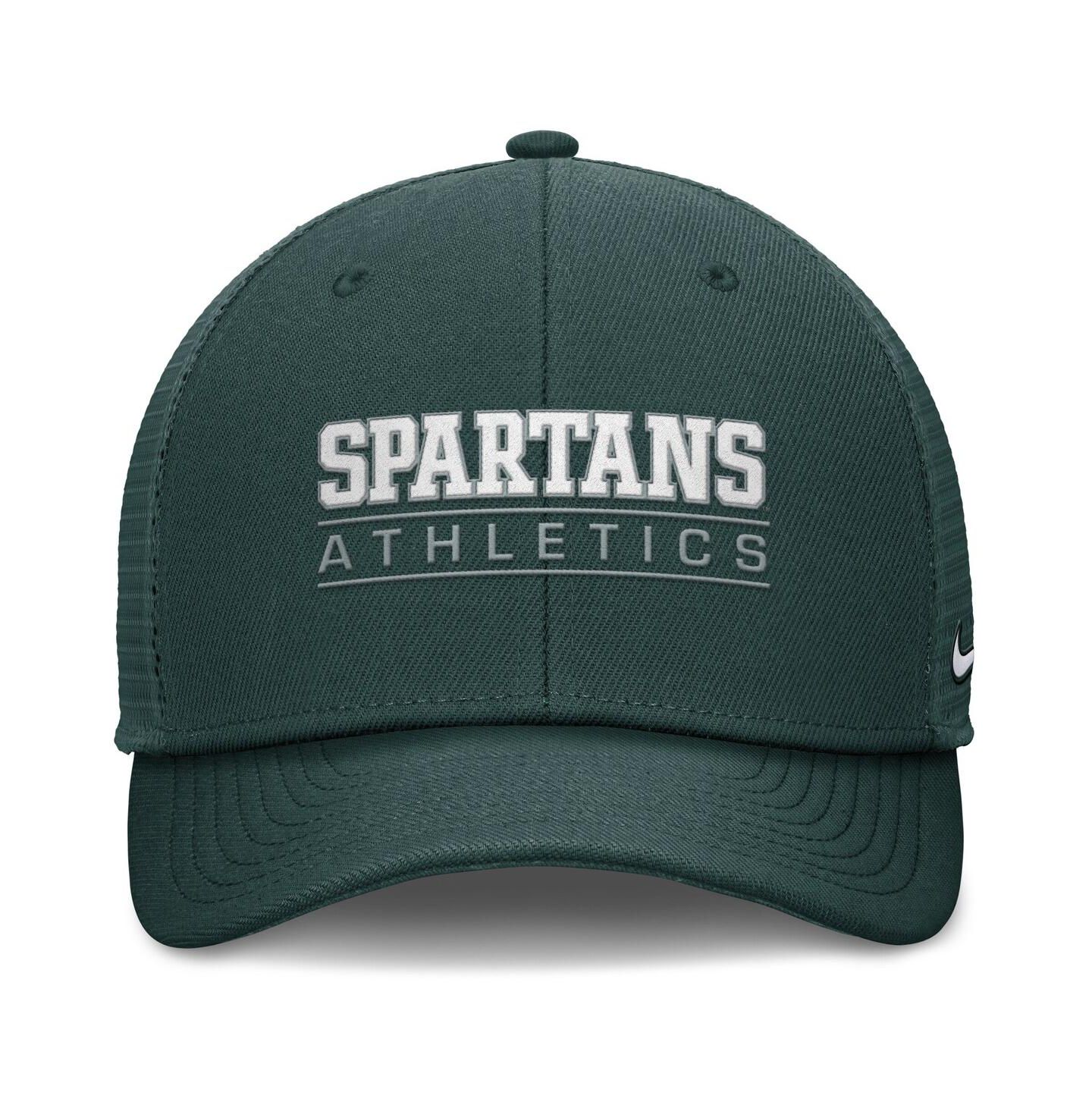 Мужская кепка Nike Green Michigan State Spartans Rise Adjustable Hat — фото 2