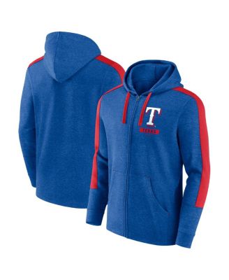 Fanatics - Men's Heather Royal Texas Rangers Gains Fleece Full-Zip Hoodie