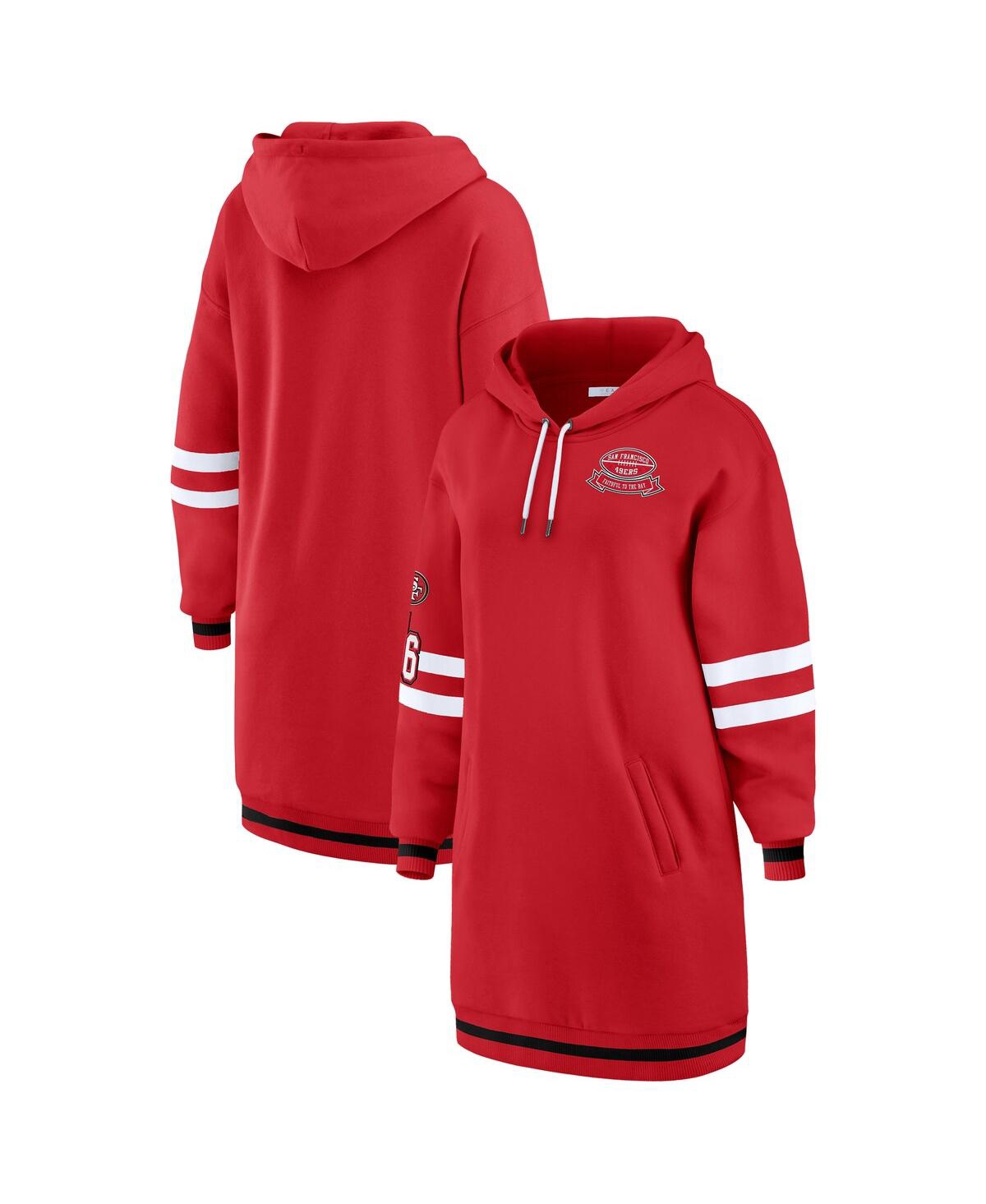 Wear By Erin Andrews Women's Scarlet San Francisco 49ers Hoodie Dress In Red